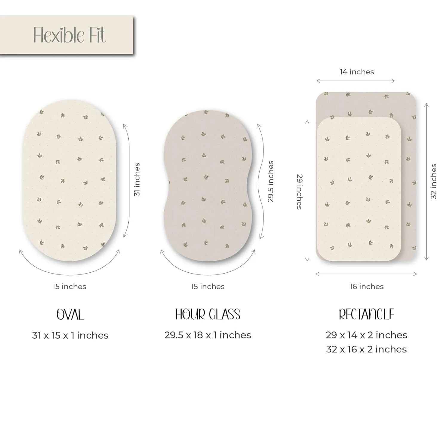Ely’s & Co. Bassinet Sheets, Baby Boy/Girl Fitted Bassinet Mattress Sheet Set - 2 Pack, 100% Jersey Knit Cotton, fits Oval, Hourglass and Rectangle Mattress, Sage Vintage Leaf Collection, 32”x16”x3”