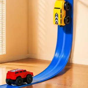 Emboadlie Wall Climbing Toy Car, Emboadlie Magnetic Wall Climbing Toy Car, 2025 New Magnetic Wall Climbing car, Pull-Back Inertial Climbing Toys Car (Blue red)