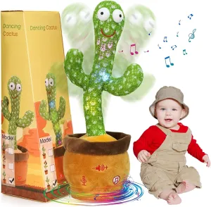 Emoin Dancing Cactus Talking Cactus Baby Toys for Boys and Girls Singing Children's Songs, Dancing Cactus Mimicking Toy Repeats What You Say & Recording, Plush Musical Toys