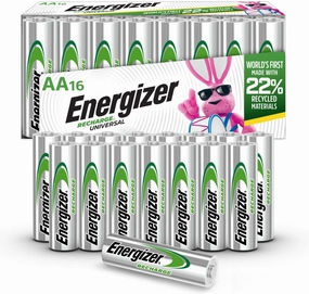 Energizer Rechargeable AA Batteries, Recharge Universal Double A Battery Pre-Charged, 16 Count