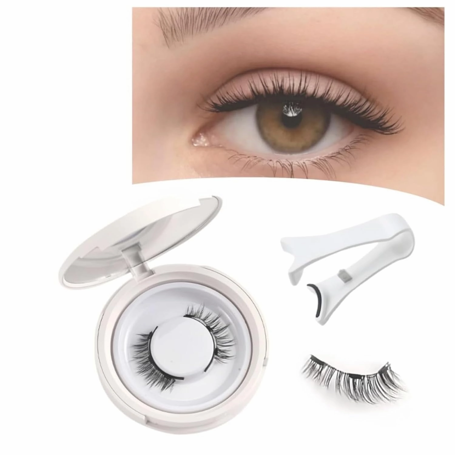 Enjuvie Magnetic Eyelashes,Enjuvie Magnetic Lashes With Applicator,Enjuvie Magnetic Eyelashes Kit,Reusable Magnetic Eyelashes,Magnetic Lashes Natural Look (Natural,2PCS)