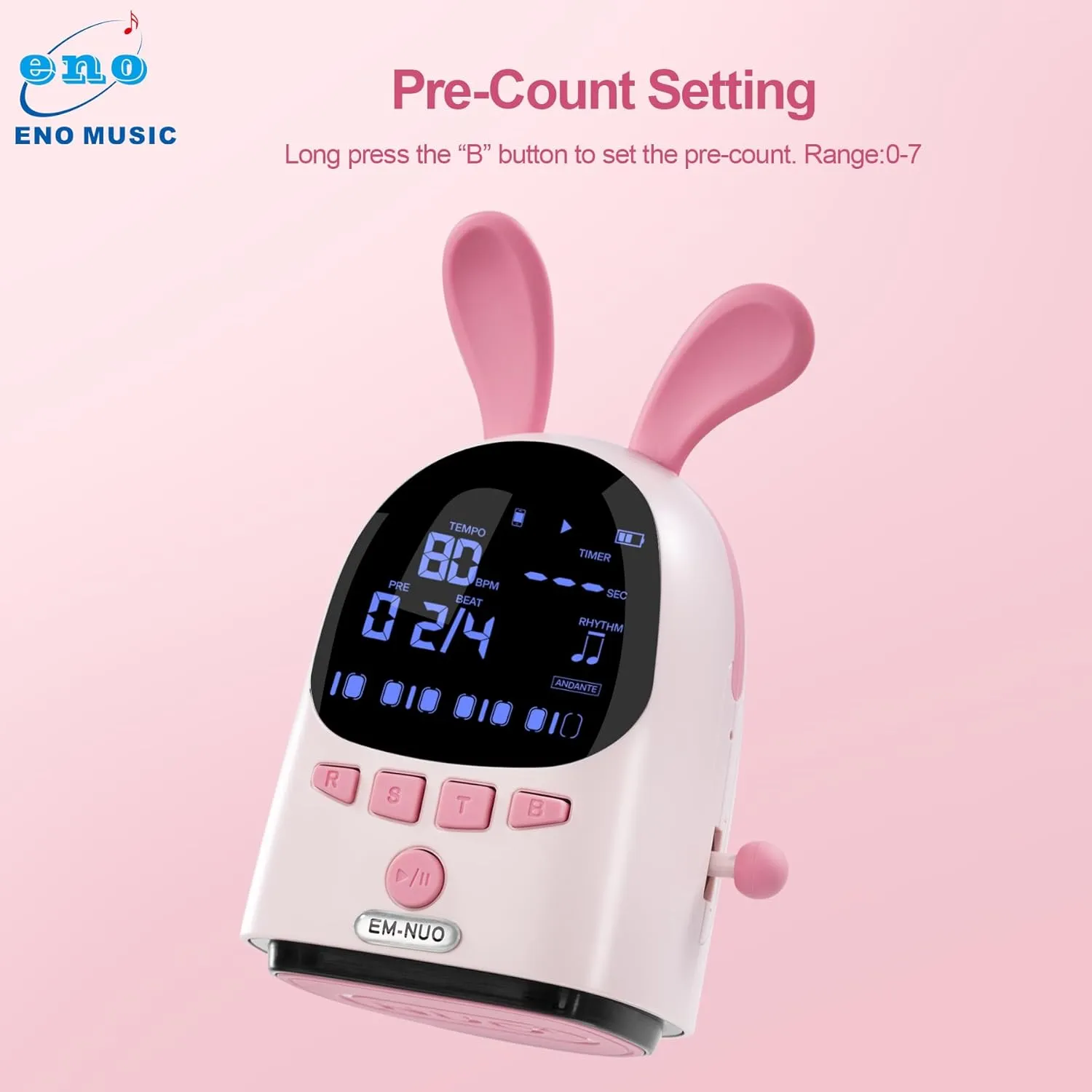 ENO MUSIC Easy Control Rechargeable Electric Metronome for Acoustic Guitar Violin Ukulele Players with Big Sound