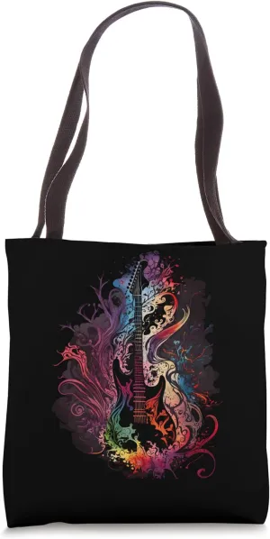 Ethereal Muse: an Electric Guitar Band Design for Rock Tote Bag