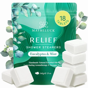 Eucalyptus Mint Shower Steamers 18 Pack - Eucalyptus for Shower, Aromatherapy Birthday Gifts for Women & Men, Natural Essential Oil Bombs for Home Spa & Self Care Relaxation