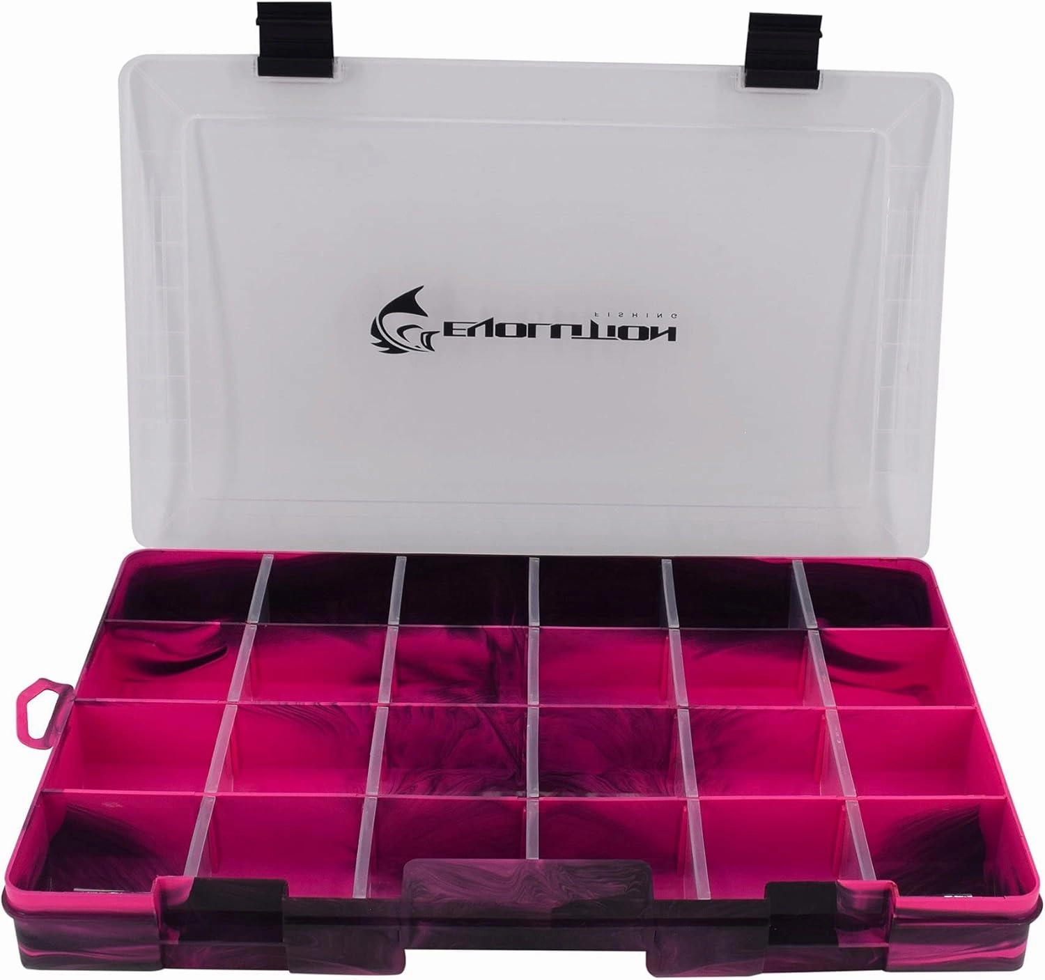 Evolution Outdoor 3700 Drift Series Fishing Tackle Tray – Colored Tackle Box Organizer with Removable Compartments, Clear Lid, 2 Latch Closure, Utility Box Storage