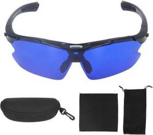 EVTSCAN Blue Lens Golf Ball Finder Glasses, with UV Protection, for Golfers Finding White Golf Balls, Sporty Golf Sunglasses Locating Eyewear for Outdoor Course, Sunny Days
