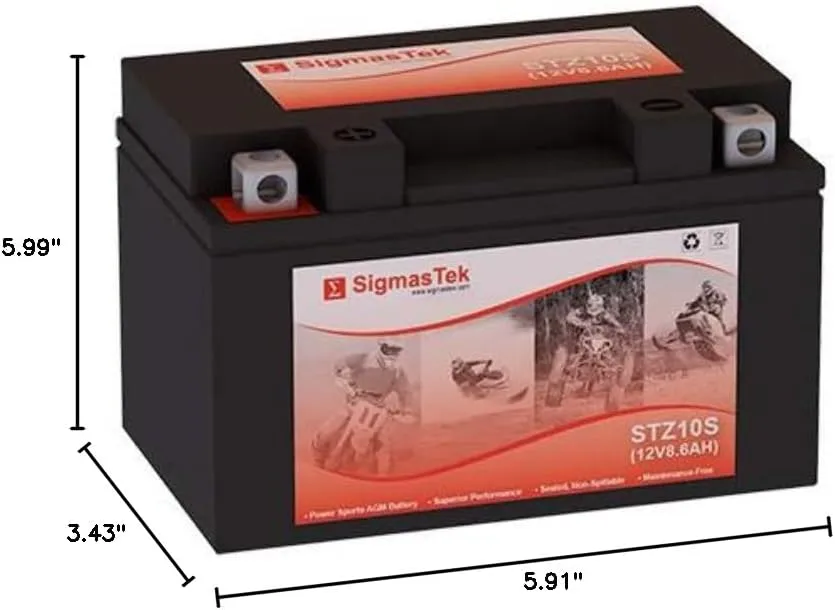 Extreme Motorcycle Battery XTAZ10S Motorcycle Battery (Replacement)