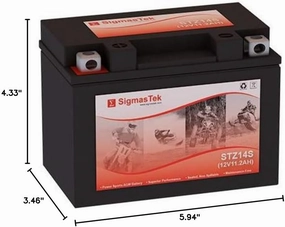 Extreme Motorcycle Battery XTAZ14S Motorcycle Battery (Replacement)