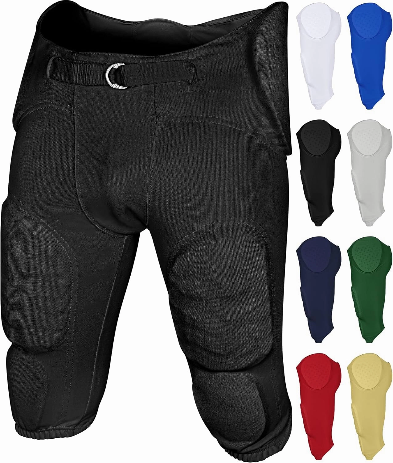 Exxact Sports Proline Men's Integrated Football Pants with 7 Flex Pads, Lightweight Football Practice Pants for Protection