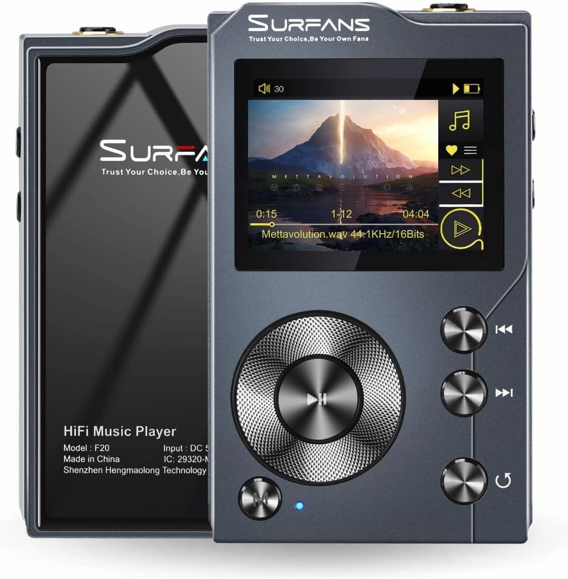 F20 HiFi MP3 Player with Bluetooth5.2, Lossless DSD High Resolution Digital Audio Music Player, High-Res Portable Audio Player with 128GB Memory Card, Support up to 256GB