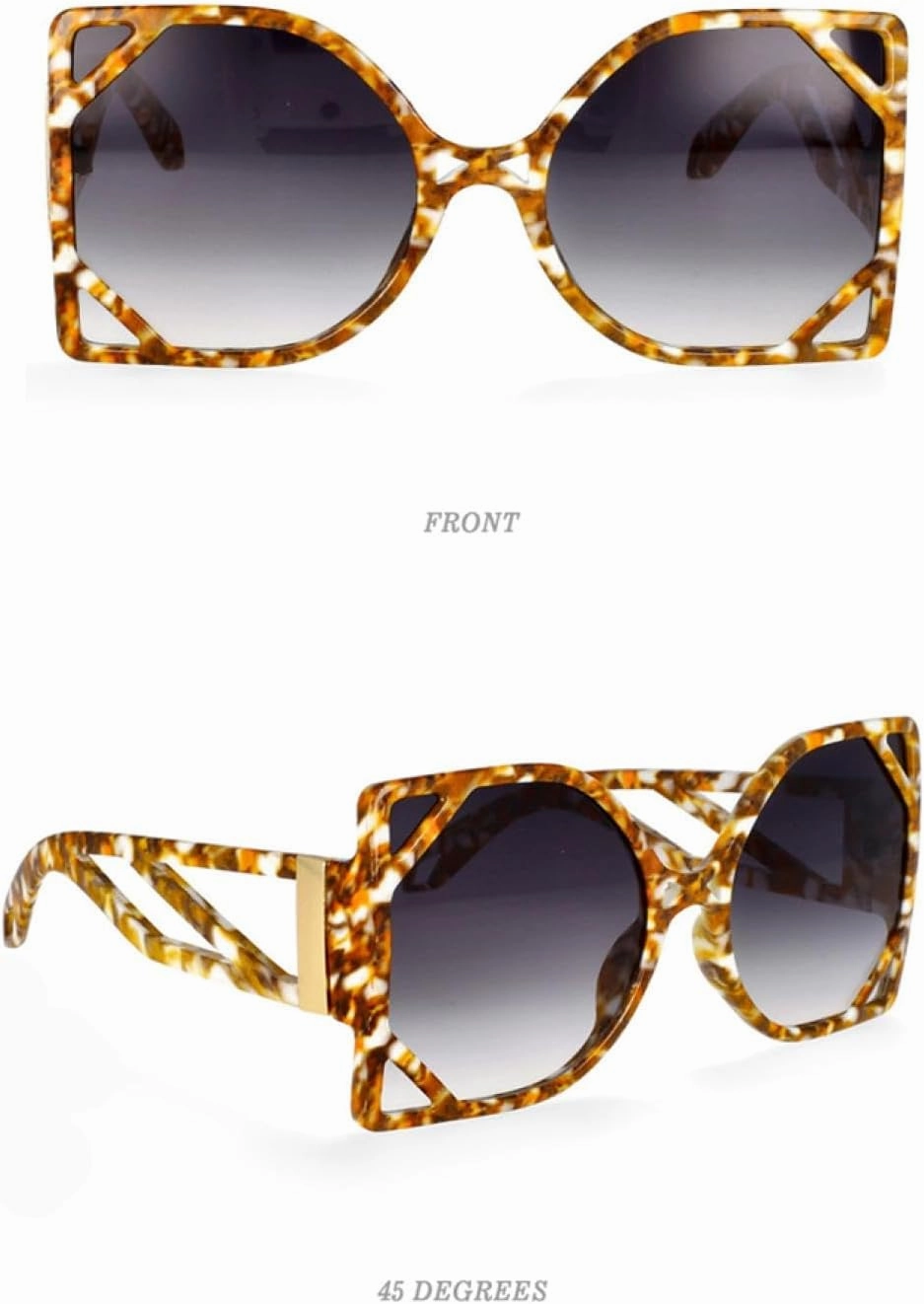 Fashion Luxury Sunglasses Women Hollow Oversized Shades Uv400