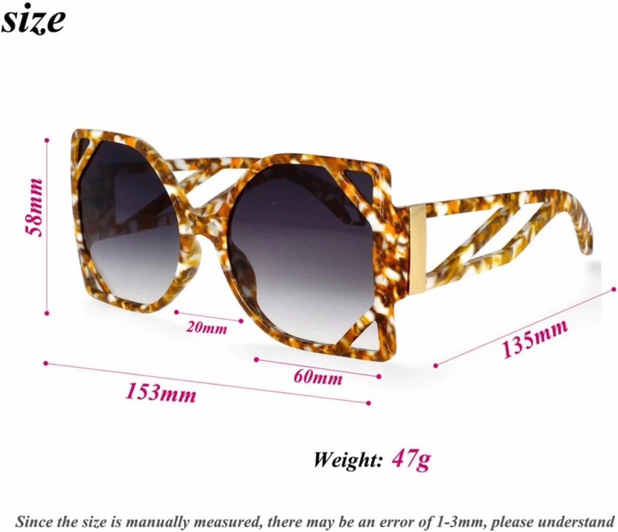 Fashion Luxury Sunglasses Women Hollow Oversized Shades Uv400