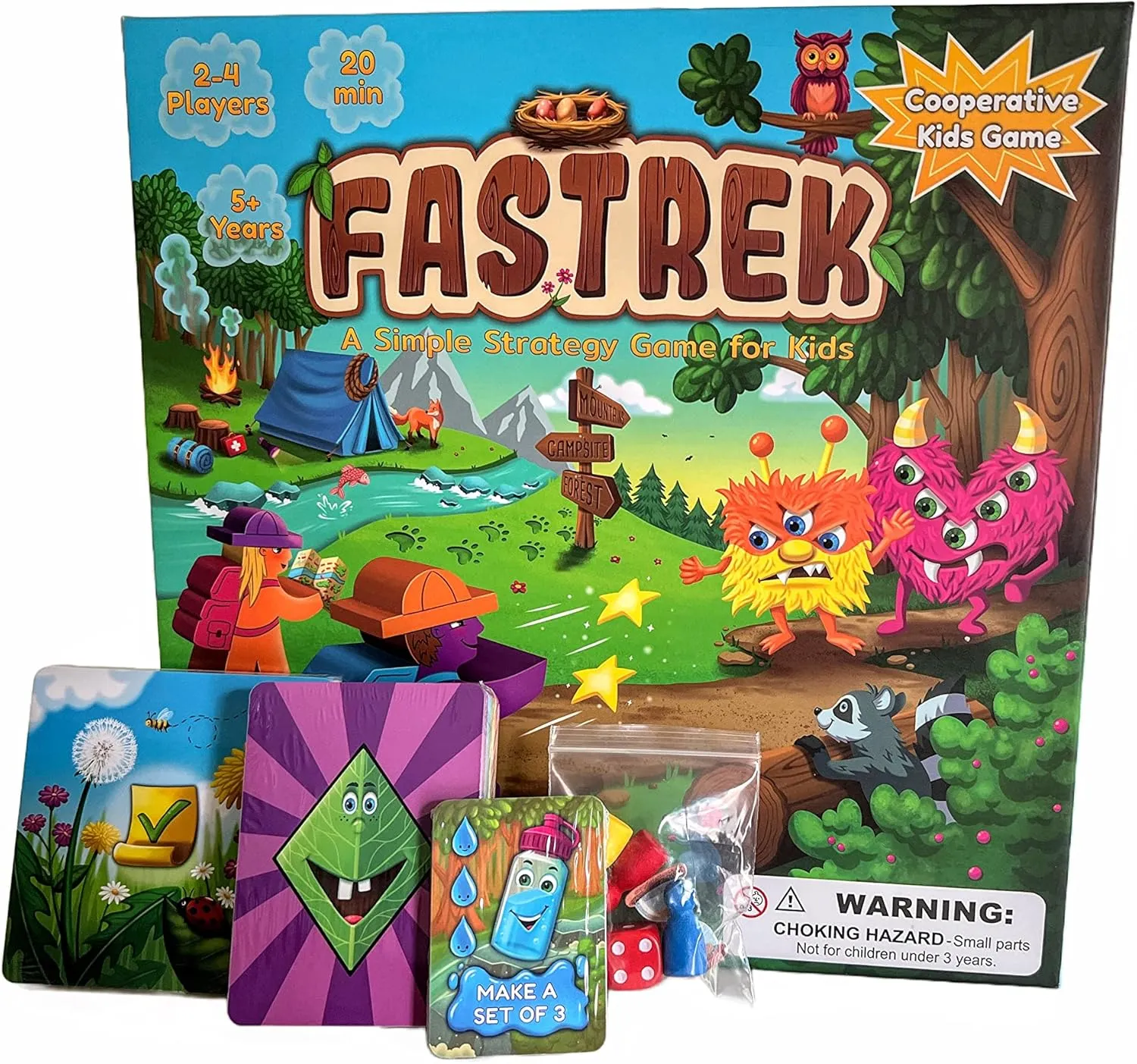 Fastrek - Trek to Campsite | Cooperative Board Game | 2-4 Player Strategy Game | Age: 5 