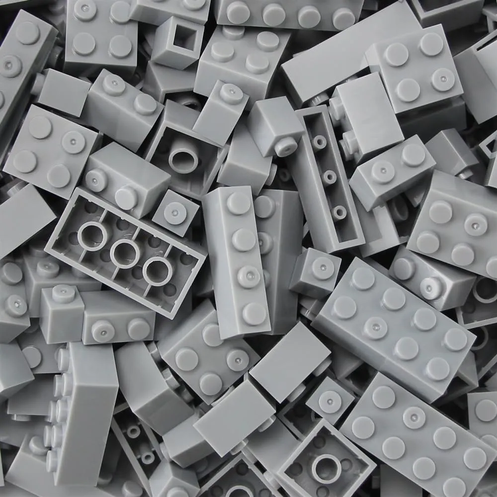 Feleph 260 Pieces Light Bluish Gray Bulk Bricks Classic Building Creative Play Blocks Set Parts Toy Accessories Compatible with Major Brick Brands…