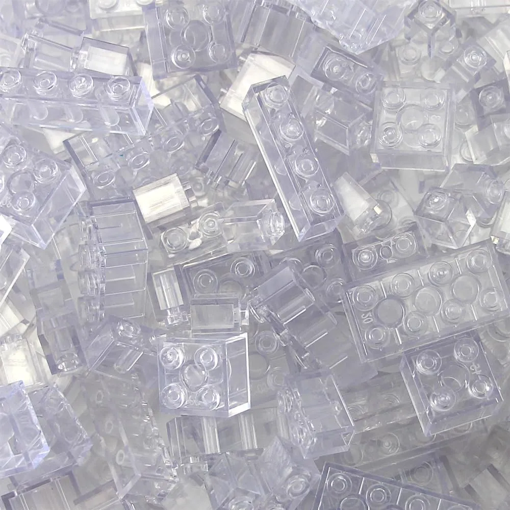 Feleph 260 Pieces Trans-Clear Bulk Bricks Classic Building Creative Play Blocks Set Parts Toy Accessories Compatible with Major Brick Brands (Clear)…