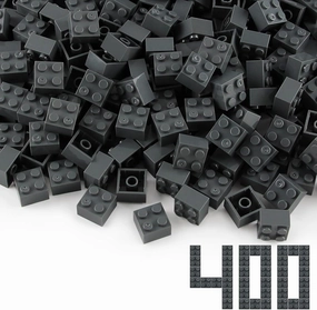 Feleph 2x2 Bricks Dark Stone Gray 400 Pieces Parts Classic Building Creative Play Blocks Set Toy Classic Accessories Creative Play Compatible with 3003 Major Brick Brands Building Blocks Toy