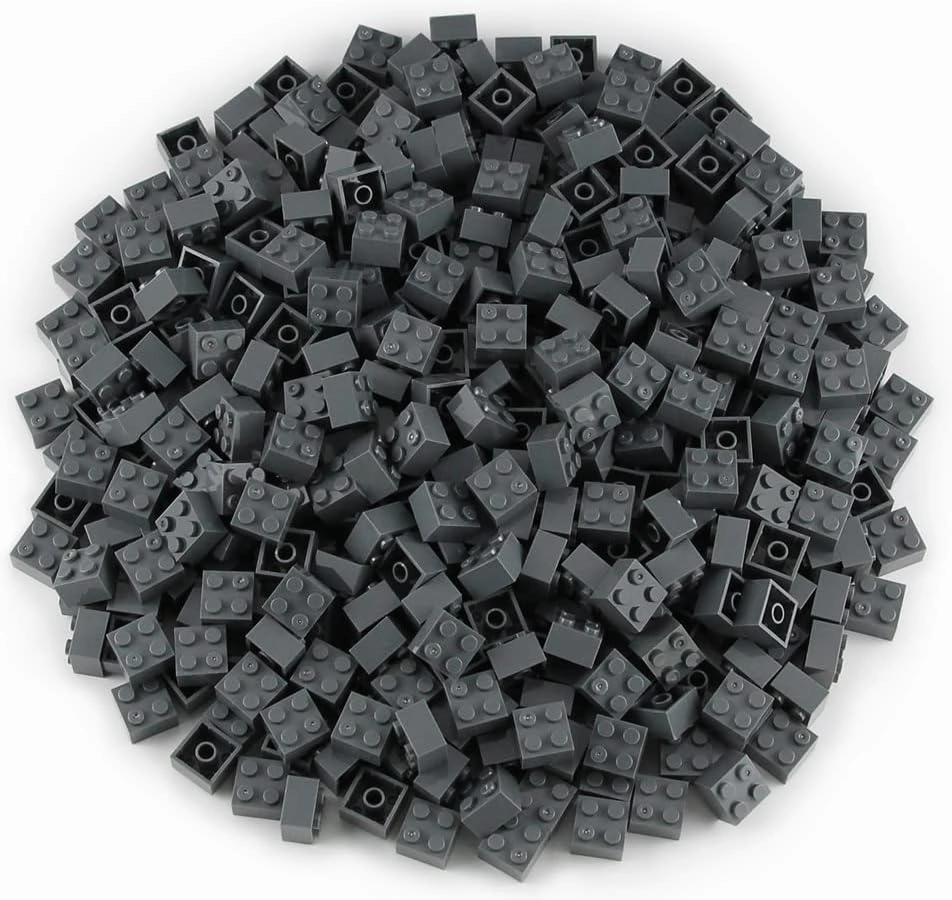 Feleph 2x2 Bricks Dark Stone Gray 400 Pieces Parts Classic Building Creative Play Blocks Set Toy Classic Accessories Creative Play Compatible with 3003 Major Brick Brands Building Blocks Toy