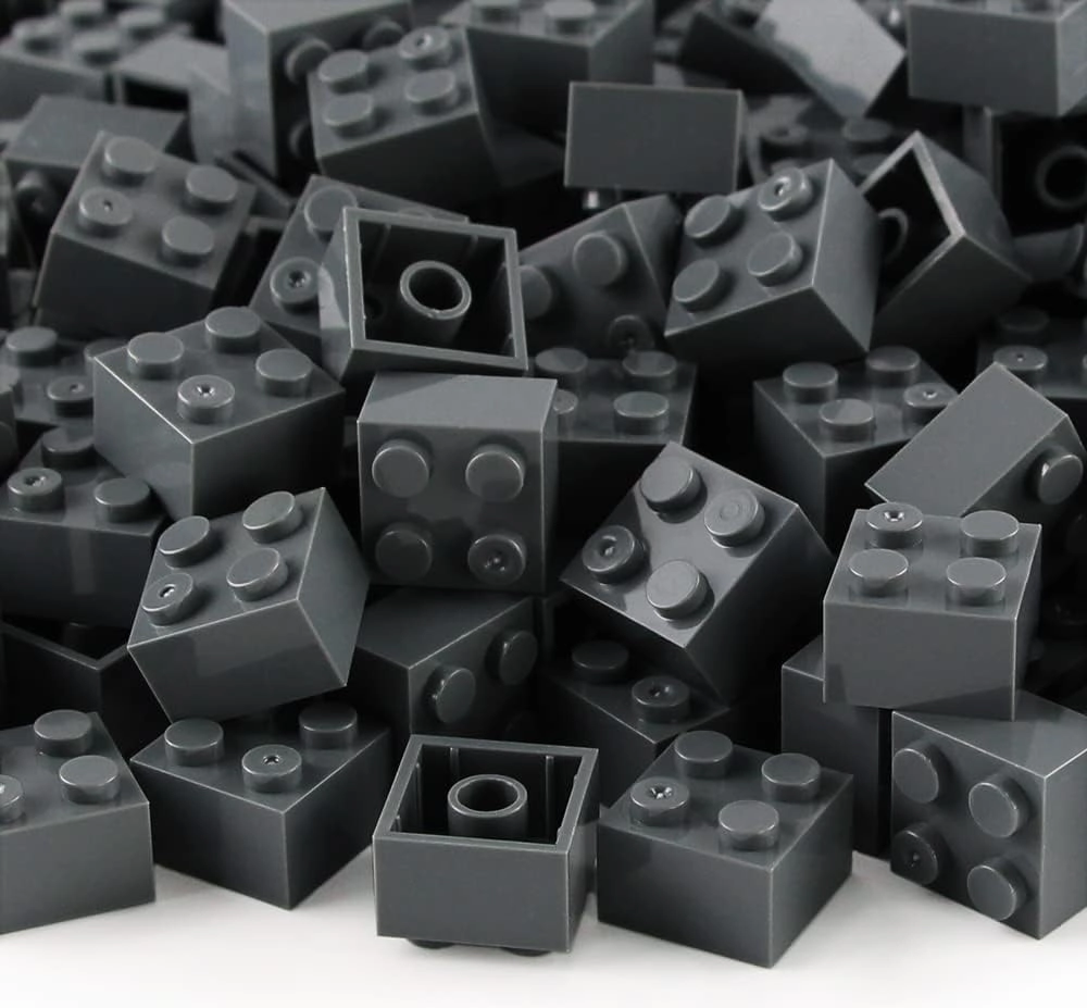Feleph 2x2 Bricks Dark Stone Gray 400 Pieces Parts Classic Building Creative Play Blocks Set Toy Classic Accessories Creative Play Compatible with 3003 Major Brick Brands Building Blocks Toy
