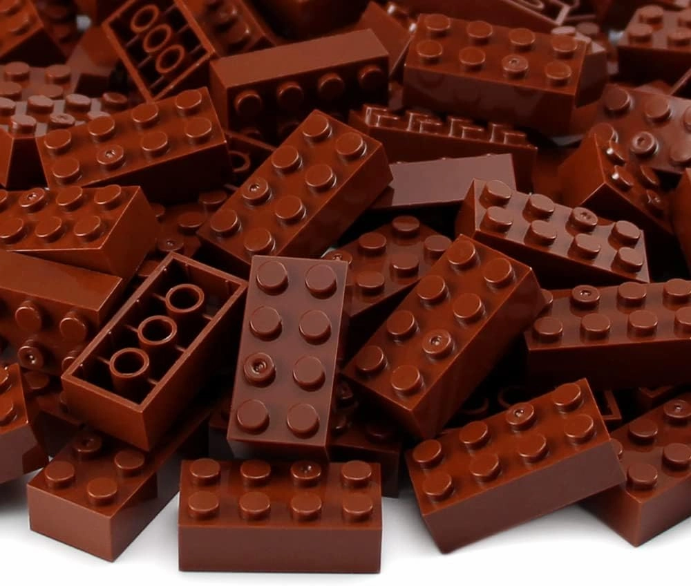 Feleph 2x4 Bricks 320 Pieces Reddish Brown Parts Building kit Creative Play Set Classic Blocks Toy Accessories Compatible with 3001 Major Brands (Reddish Brown)