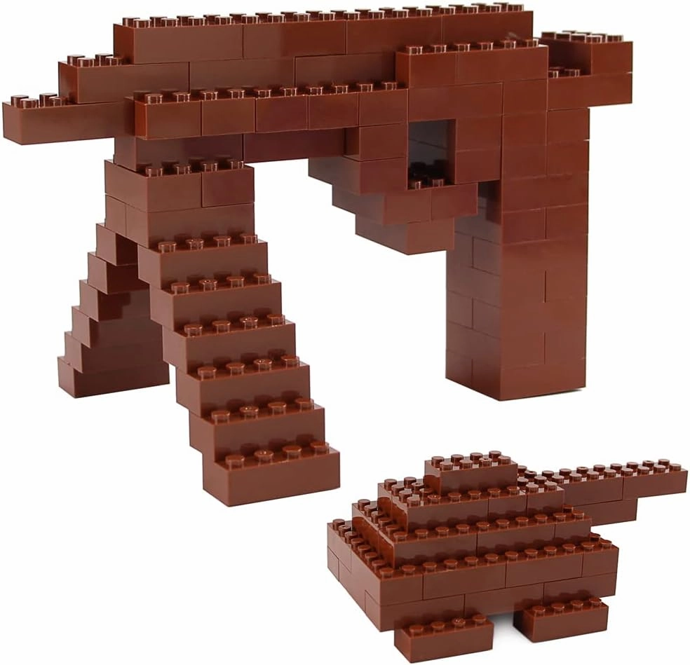 Feleph 2x4 Bricks 320 Pieces Reddish Brown Parts Building kit Creative Play Set Classic Blocks Toy Accessories Compatible with 3001 Major Brands (Reddish Brown)