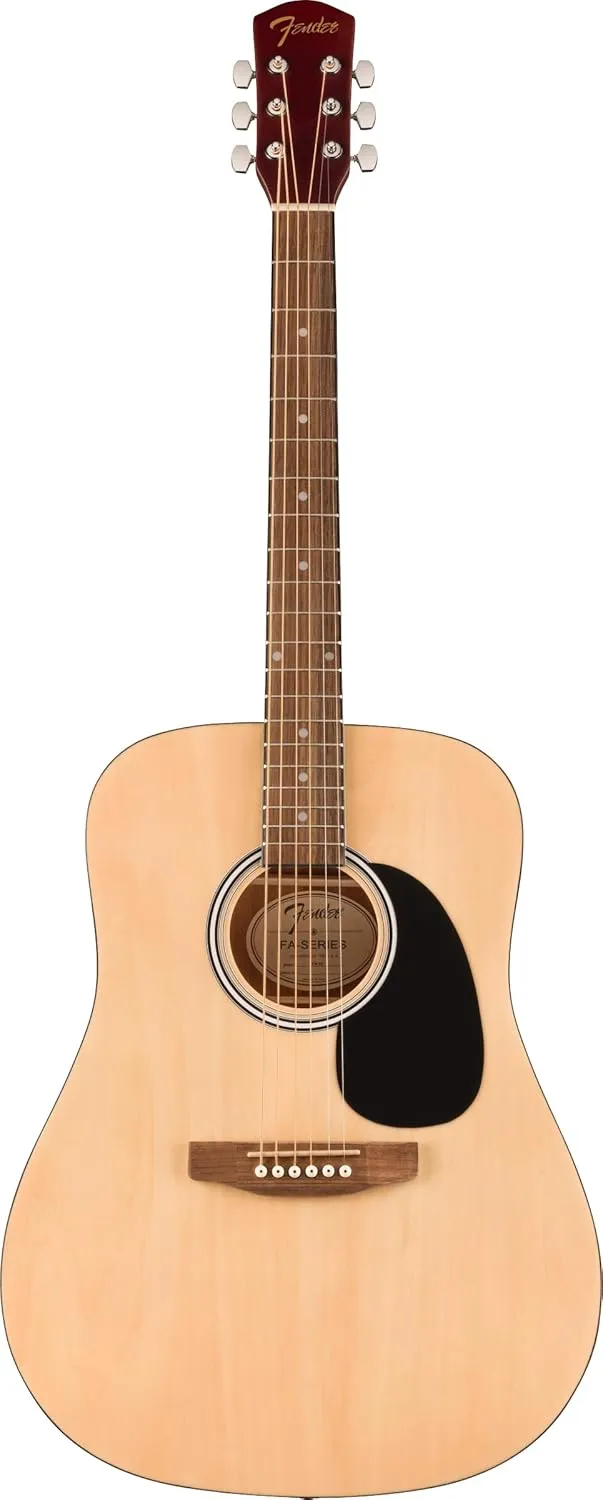 Fender Dreadnought Acoustic Guitar - Natural Bundle with Gig Bag, Strap, Strings, Picks, and Austin Bazaar Instructional Video