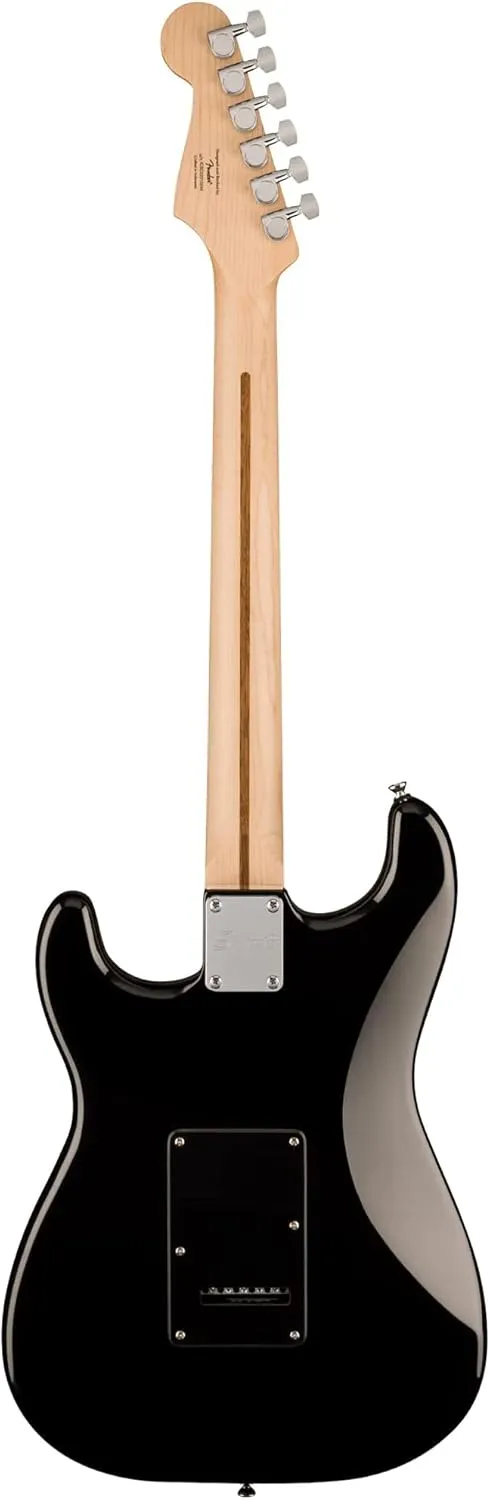 Fender Squier Sonic Stratocaster HSS - Black Bundle with Strap, Picks, and Austin Bazaar Guitar DVD