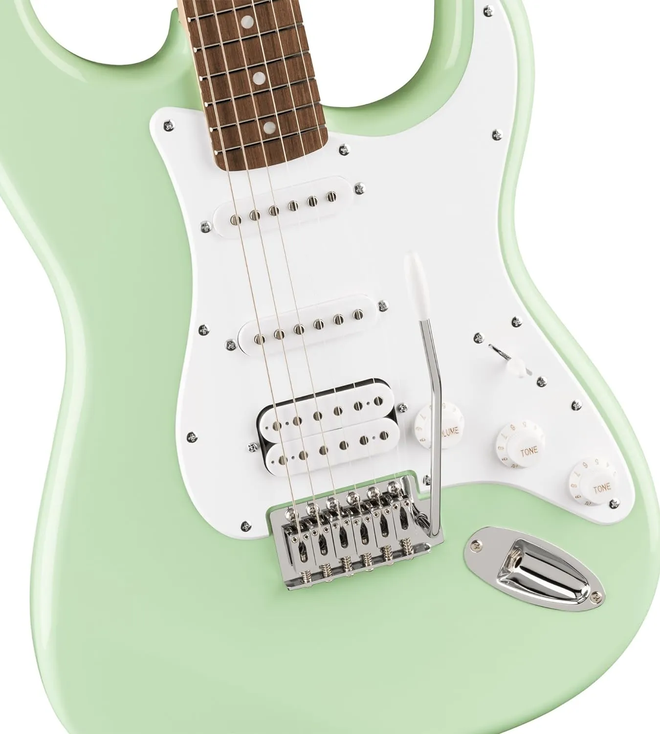 Fender Squier Sonic Stratocaster HSS - Surf Green Bundle with Amp, Cable, Tuner, Strap, Picks, and Austin Bazaar Guitar DVD