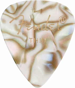 Fender Premium Celluloid Guitar Picks 351 Shape, Abalone, Thin, 144-Pack
