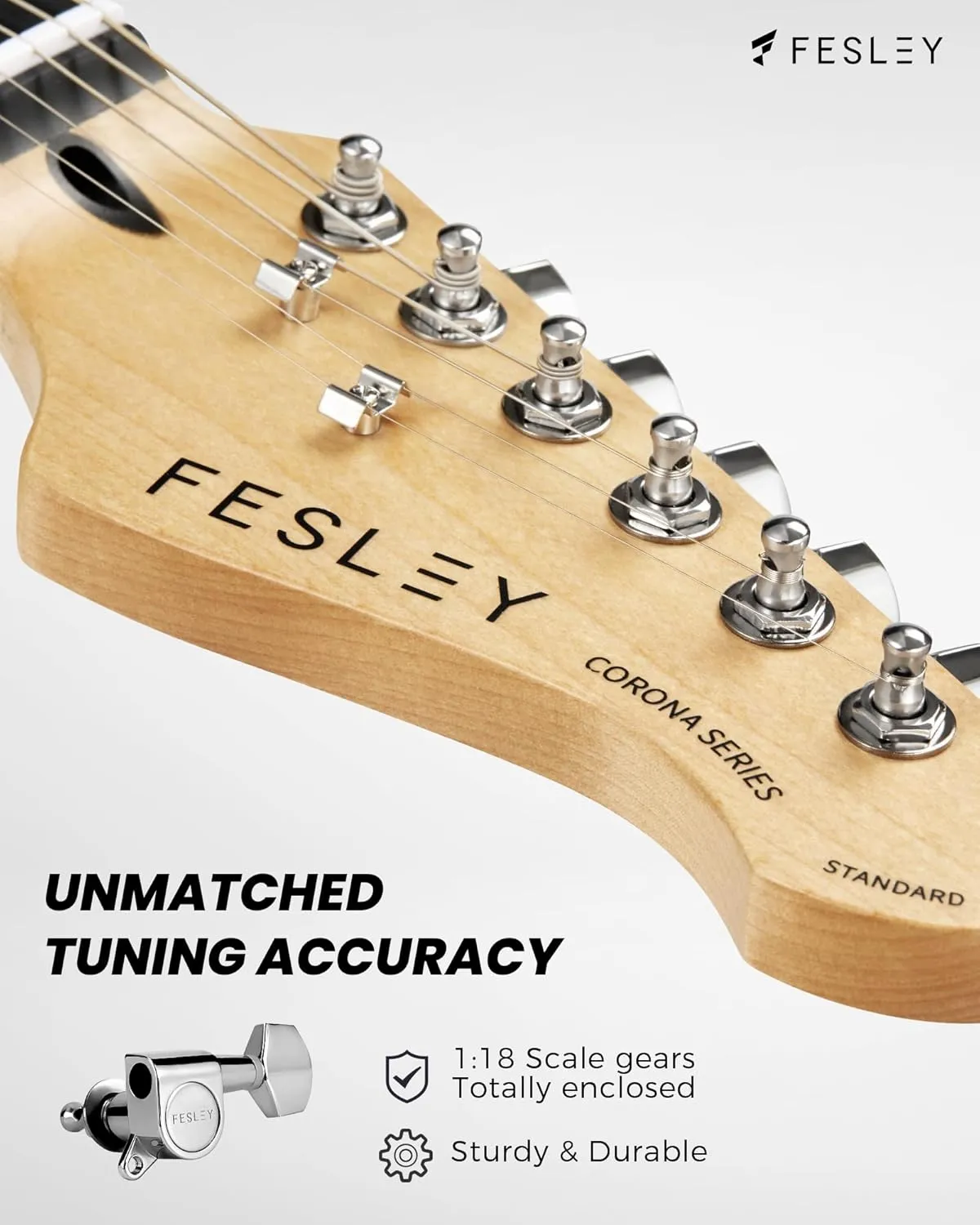 Fesley 39 Inch Electric Guitar: Beginner Electric Guitar Kit with HSS Pickup, Full Size Solid Body Guitar Starter Set with Amplifier, Bag, Strap, String, Cable, Picks, FST100, Red