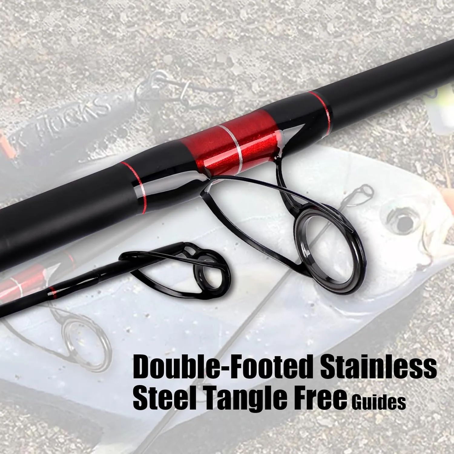 Fiblink Surf Spinning Fishing Rod 2-Piece/3-Piece/4-Piece Carbon Fiber Travel Fishing Rod (10-Feet & 12-Feet)