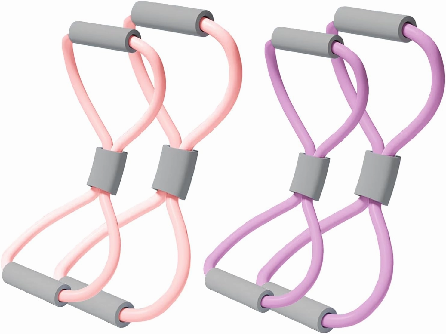 Figure 8 Fitness Resistance Bands with Handles - 4-Piece Set for Full-Body Workouts - Ideal for Strength Training, Physical Therapy, and Home Gym