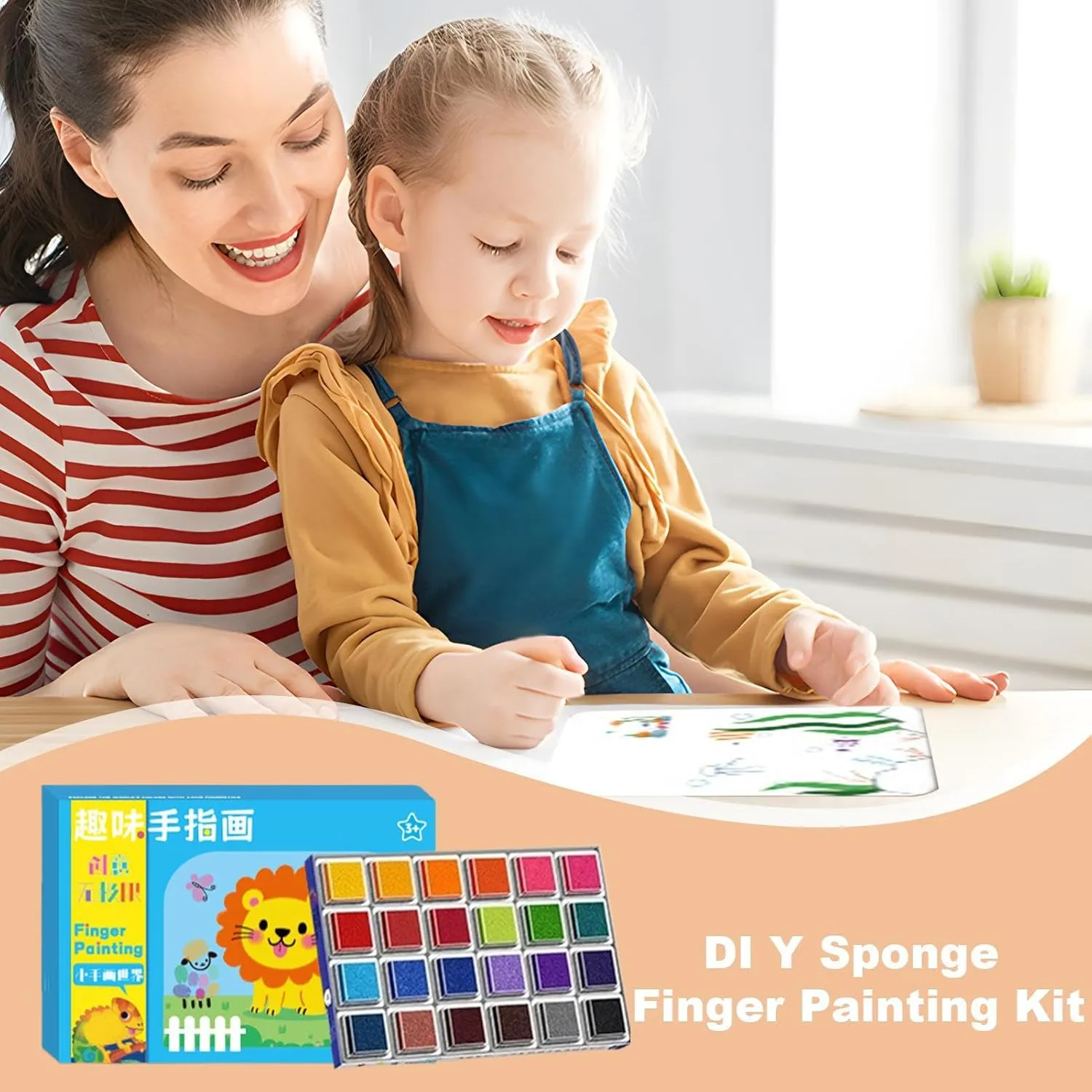 Finger Paint - Washable Ink Pads For Kids | Painting Set, Stamping Tool For Baby Craft, Art Supplies For School Activity, Creative Party Fun, Pottery, Classroom Use, Home Decoration Kit