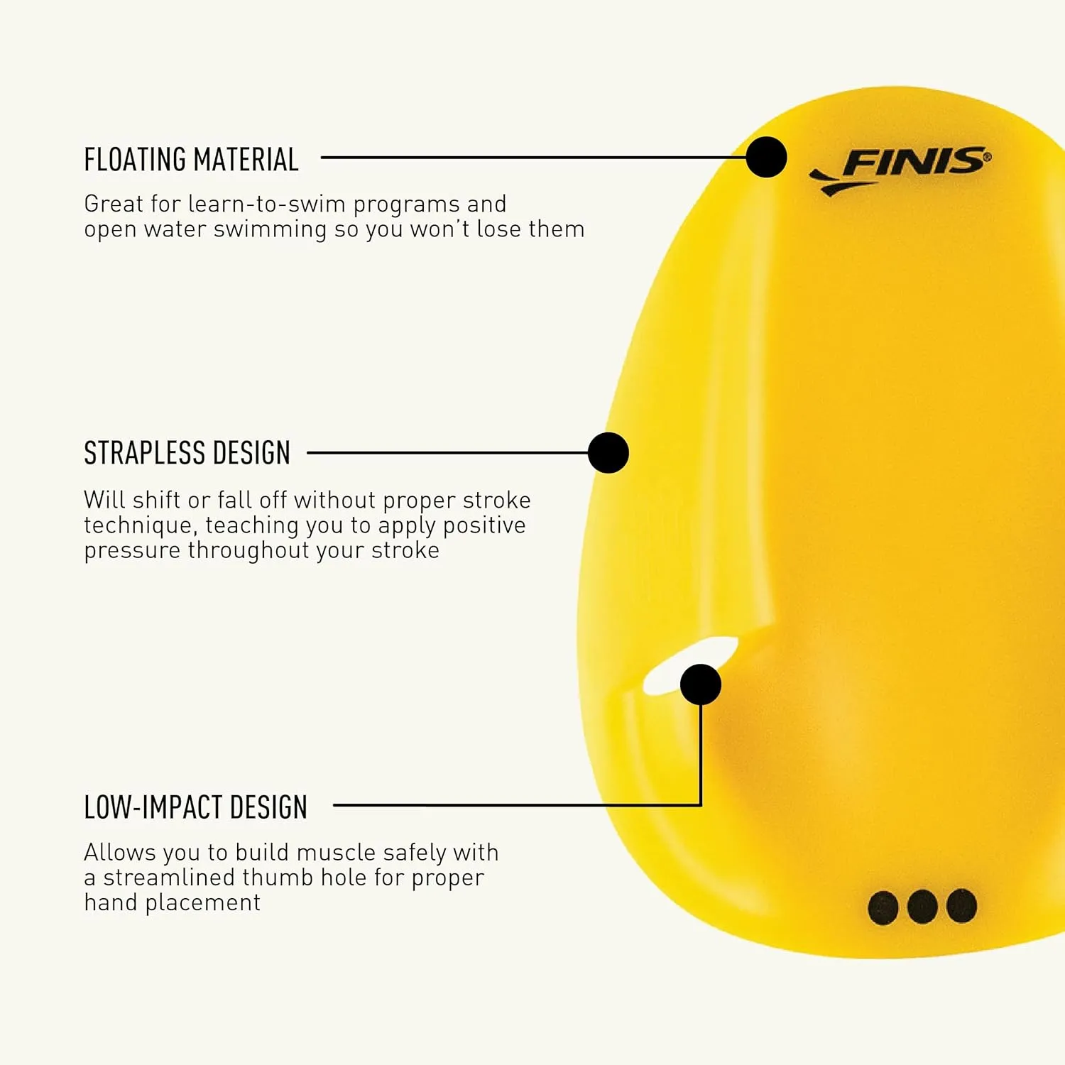 FINIS Agility Floating Swim Paddles - Strapless Design for Stroke Technique - Instant Feedback