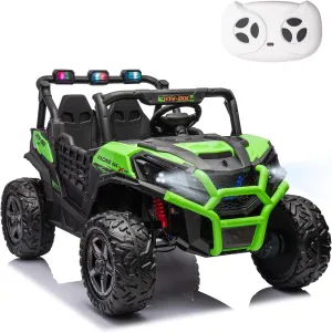 FINITO 2 Seats 24V 4x4 Motorized Ride on UTV Ride on Toy Car Remote Control, Kids Electric Ride on UTV,Off-Road Electric Vehicles for Boys Girls, Green