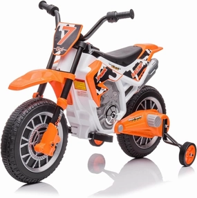 FINITO 12V 7AH Electric Ride On Motorcycle for Kids Battery Powered Dirt Bike with Training Wheels, Dual Speed Music Spring Suspension Off Road Toy for Ages 3  Boys Girls Yellow