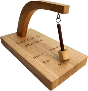 Firlar Creative Magnetic Decision Maker, Wooden Decision Maker Magnetic Swing Pendulum Decision Desk Tabletop Game Toy, Magnetic Wobbler, Swing The Pendulum and Find The Answer to Your Question!