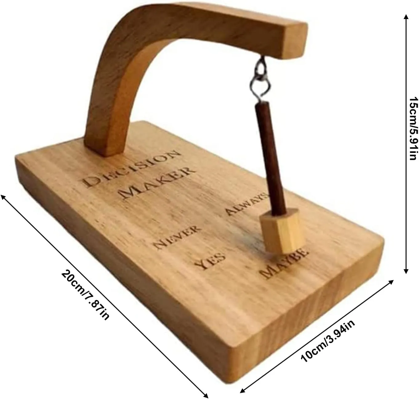 Firlar Creative Magnetic Decision Maker, Wooden Decision Maker Magnetic Swing Pendulum Decision Desk Tabletop Game Toy, Magnetic Wobbler, Swing The Pendulum and Find The Answer to Your Question!
