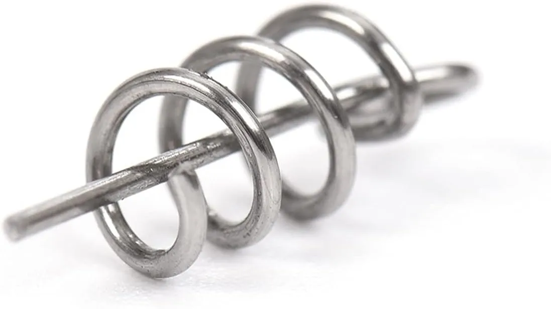 Fishing Accessories 40/100 PCS Stainless Steel Fishing Pin Spring Twist Lock Fishing Hook Tool Center Heart Fixing Latch Needle Soft Bait Bait Fishing Equipment