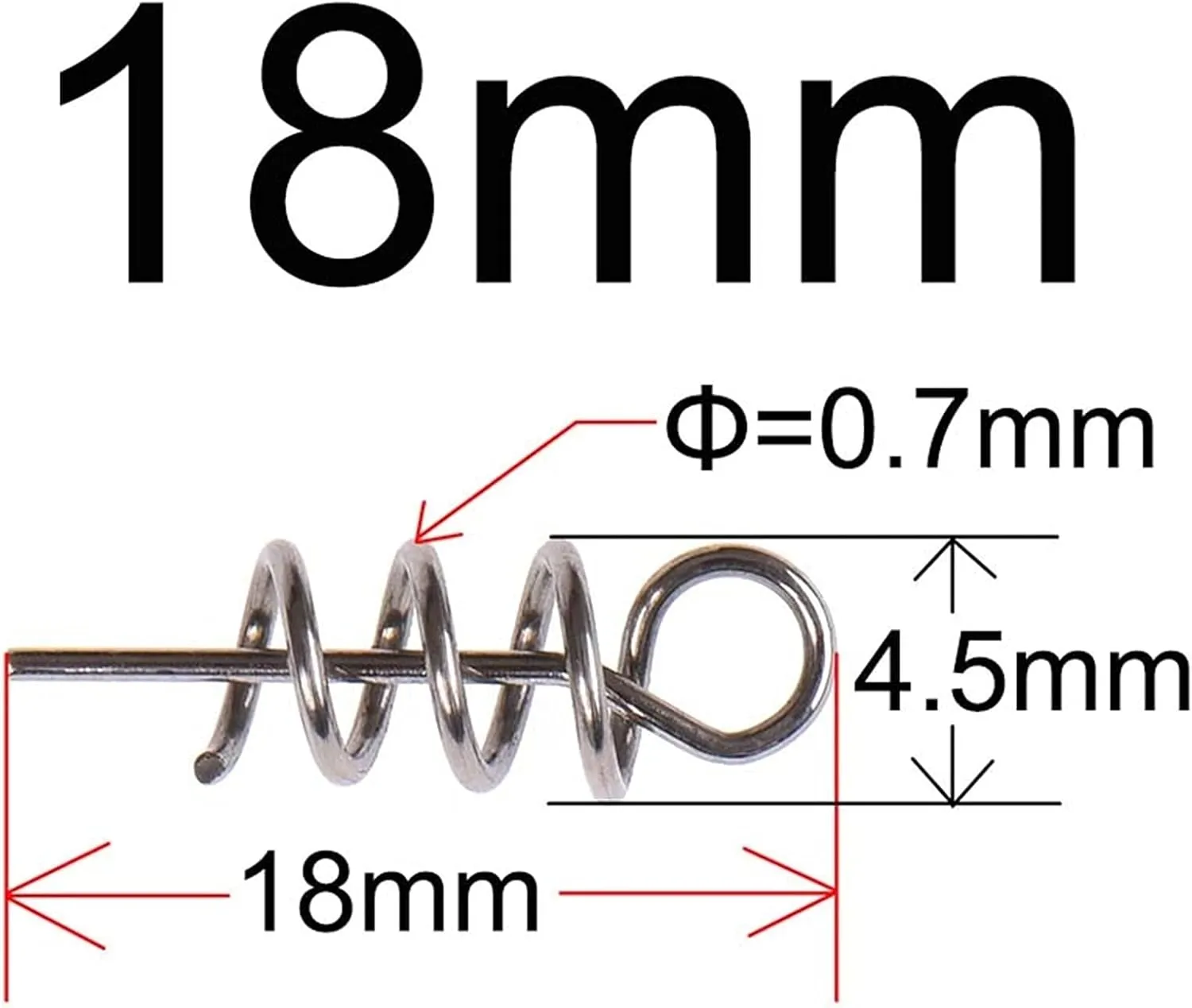 Fishing Accessories 40/100 PCS Stainless Steel Fishing Pin Spring Twist Lock Fishing Hook Tool Center Heart Fixing Latch Needle Soft Bait Bait Fishing Gear and Equipment