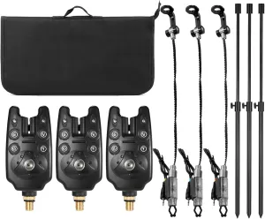 Fishing Bite Alarms Fishing Banksticks Set with Padded Fishing Tool Bag