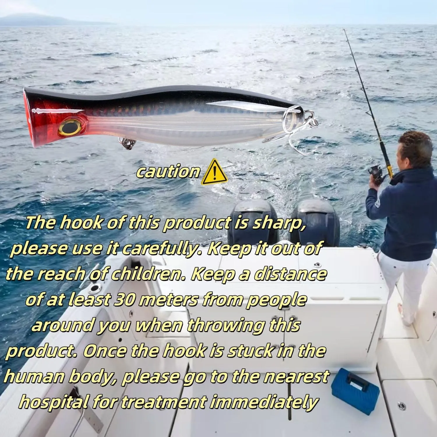 Fishing Hard Lures Baits, Saltwater Popper Offshore Big Game Top Water Tuna Lures Heavy Duty Hard Lures Baits