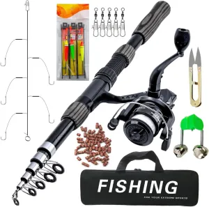 Fishing Rod Reel Combo Telescopic Carbon Fiber Spinning Reel Set Style 1