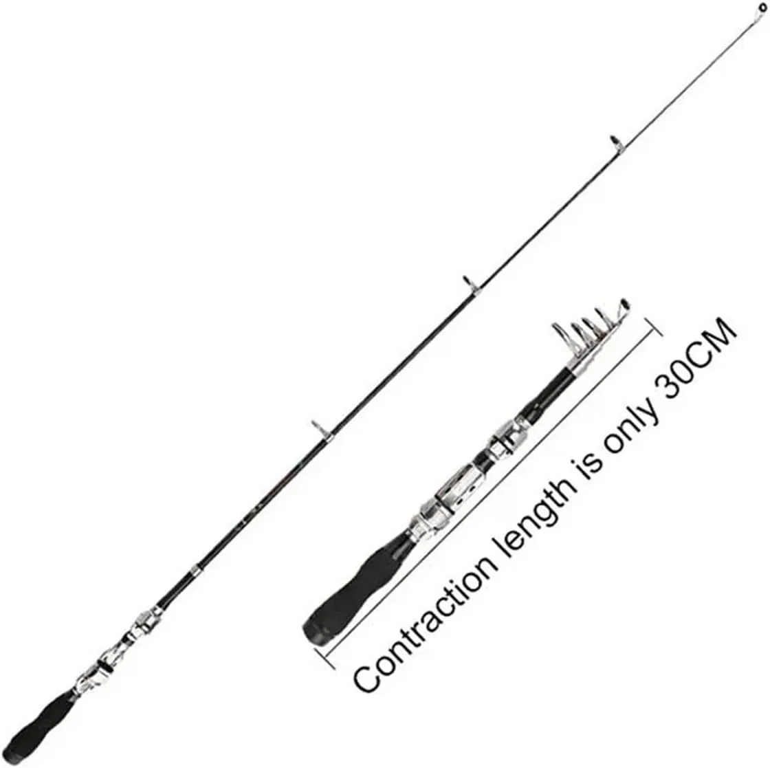 Fishing Rod Telescopic Fit for Mini Fishing Rods Super Hard Carbon Steel Rivers Lakes Fishing Rod Portable Sea Pole Fishing Good Accessories Carbon Fiber Fishing Rod