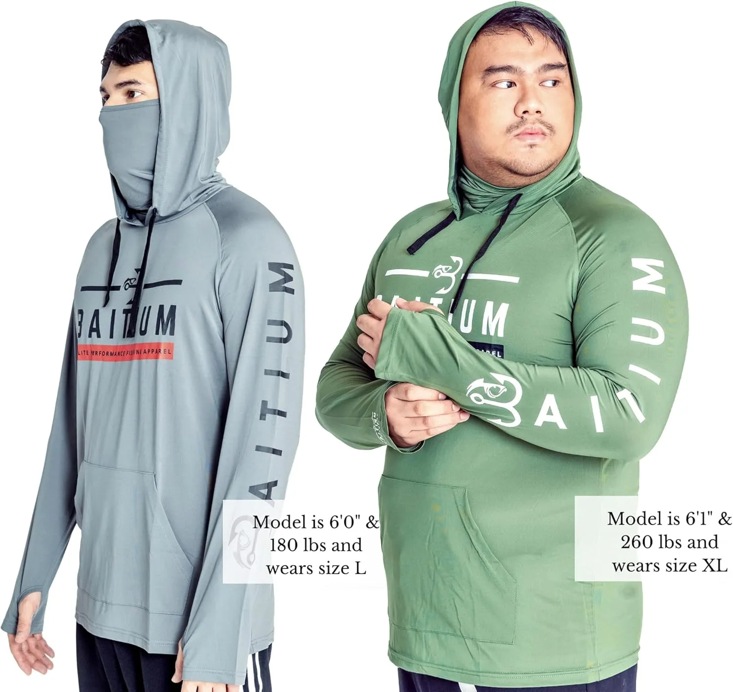 Fishing Shirts for Men,UPF50 Hooded Long Sleeve with Gaiter, Sun Protection Dry Fit Apparel, Face Mask, Fishing Clothes