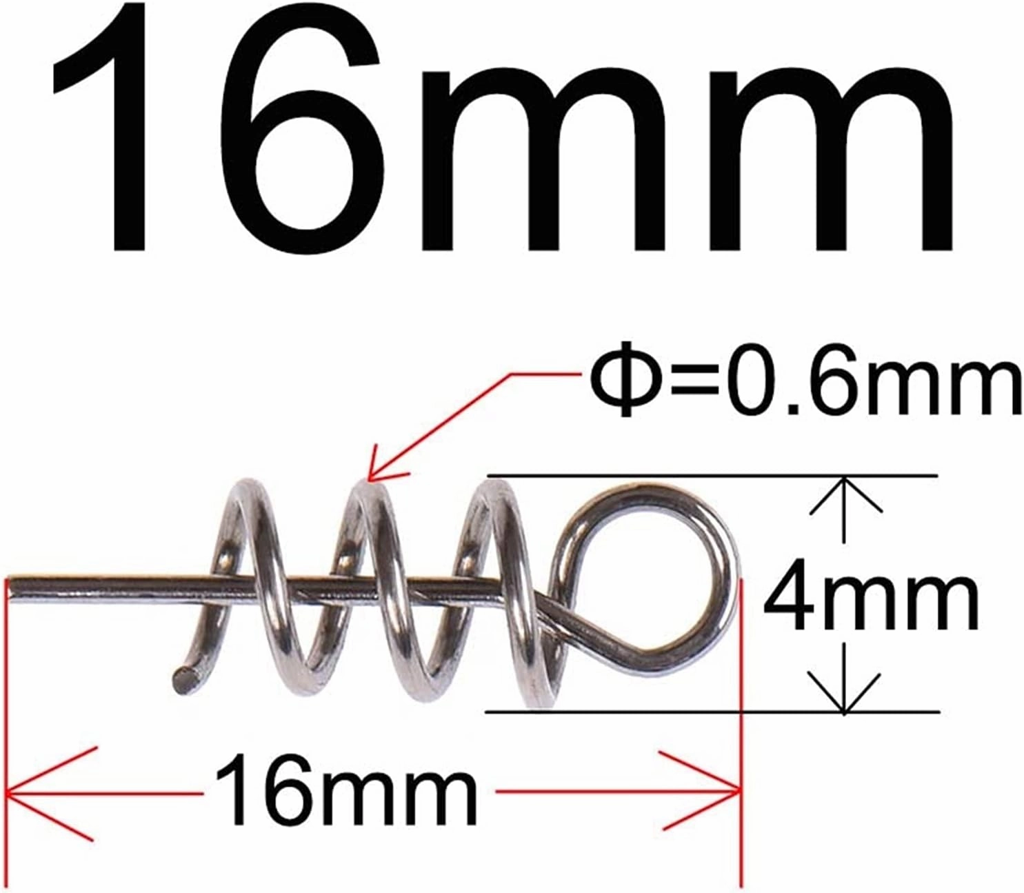 Fishing Hooks 40/100 PCS Stainless Steel Fishing Pin Spring Twist Lock Fishing Hook Tool Center Heart Fixing Latch Needle Soft Bait Bait Fishing Supplies Fishing Accessories