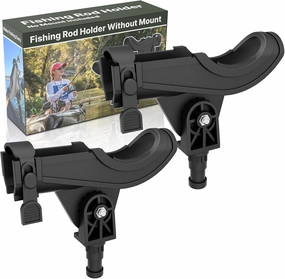 Fishing Rod Holder - No Mount Included, Compatible with Scotty Accessories, Quick-Release Strap for Spinning & Baitcaster Rods, Ideal for Kayaks, Canoes, and Small Boats, Pack of 2