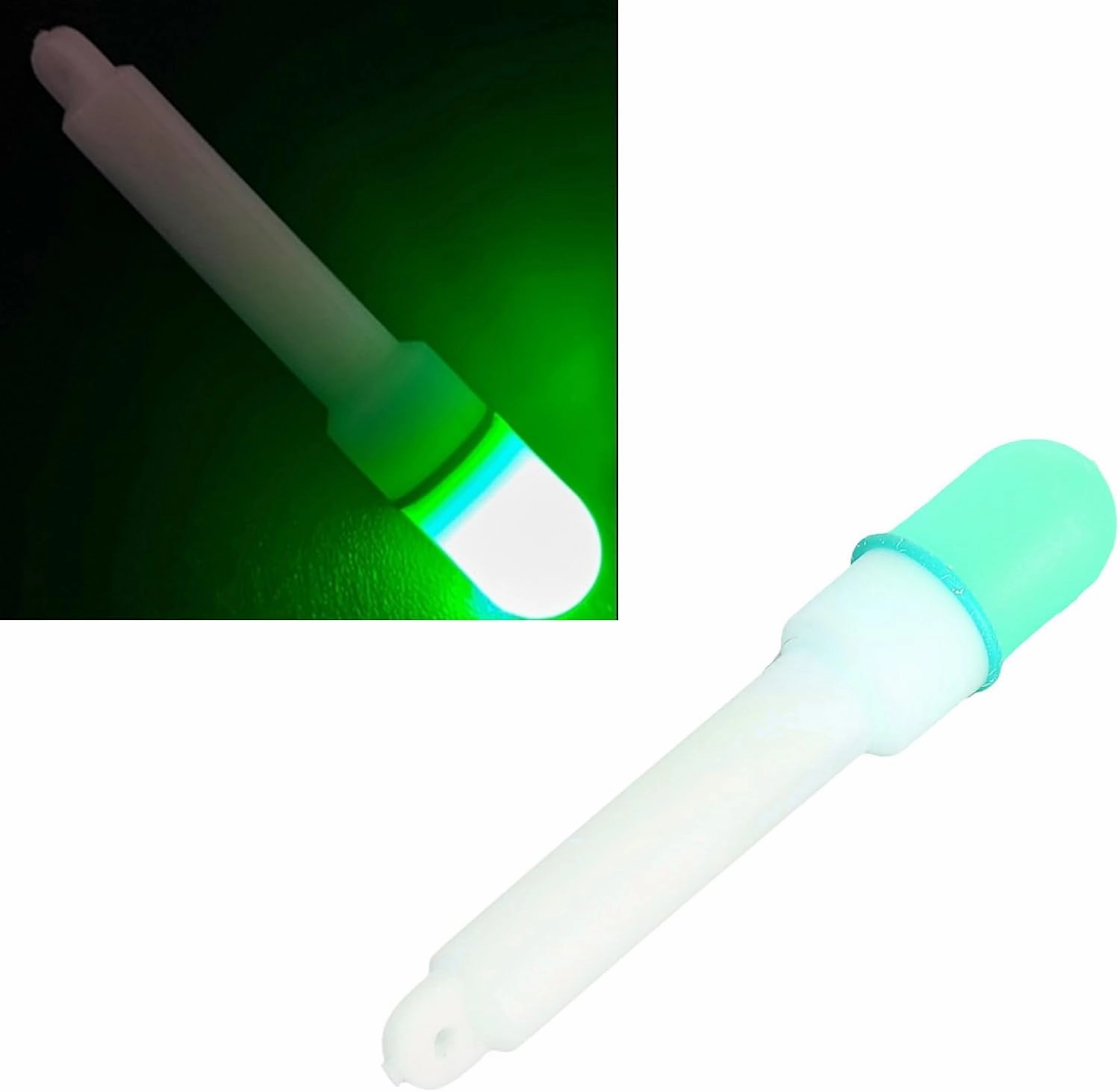 Fishing Rod Night Fishing Light, Reusable Fishing Glow Sticks 18mAh Battery High Visibility Lightweight for Saltwater (Steady On Green)