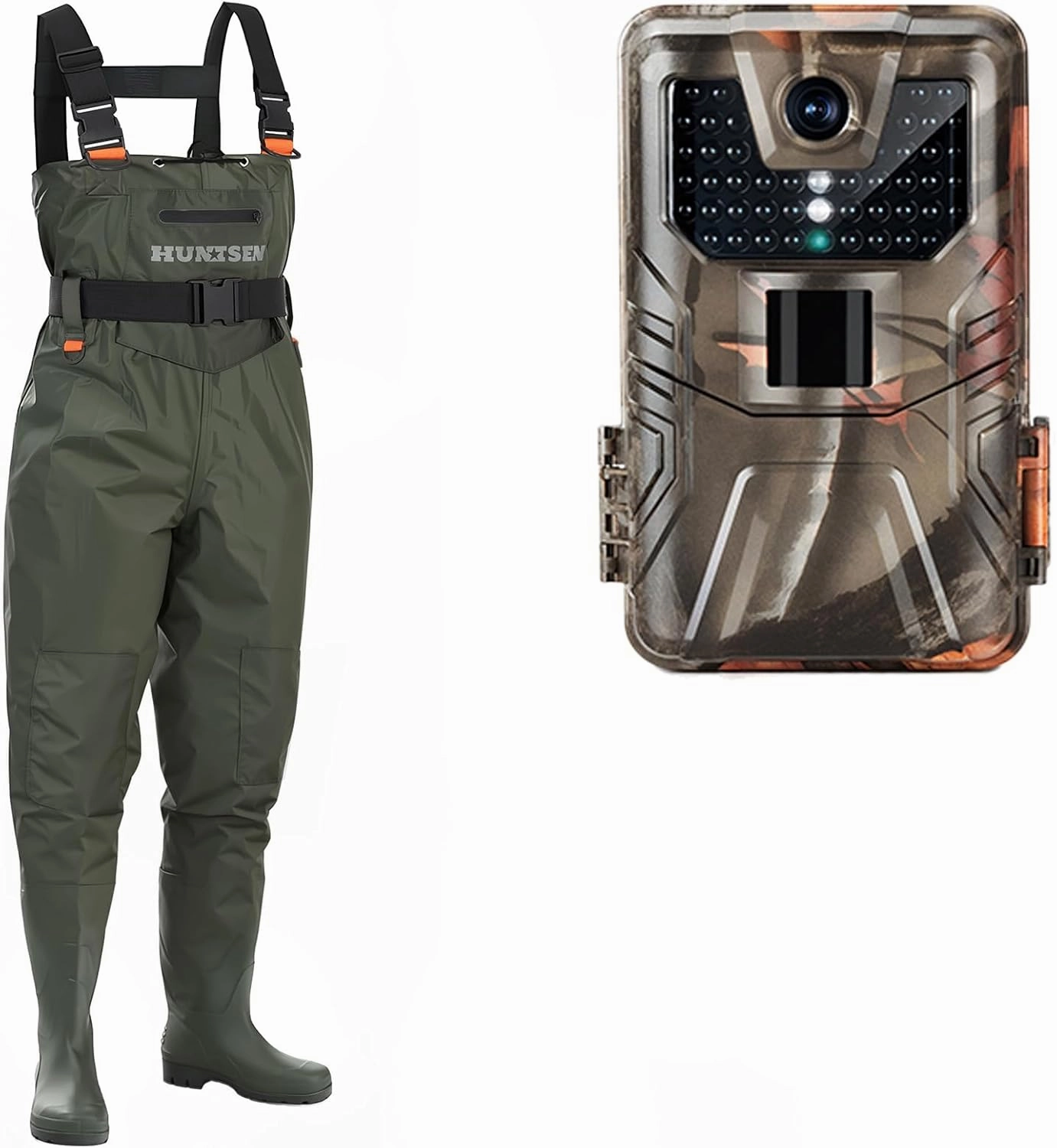 Fishing Waders for Men Women with Boot Hanger,Phone Case Size 12 4K 48MP WiFi Trail Camera - Bluetooth Game Camera with Night Vision 0.2sTrigger Motion Activated IP66 Waterproof 130°Wide Angle