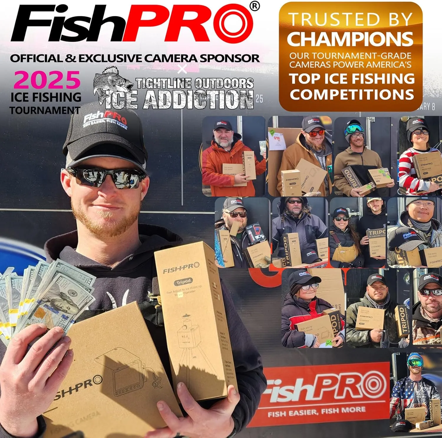[FishPRO® 2025 Upgrade] The PRO in Underwater Fishing Camera -4.3'' Ice Fishing Camera Underwater(NO Need Learn), 1000TVL, Ice Fish Gift for Men, Ice Fish Finder for Boat Fish w/IR/USB-C/5,000mAh/50ft