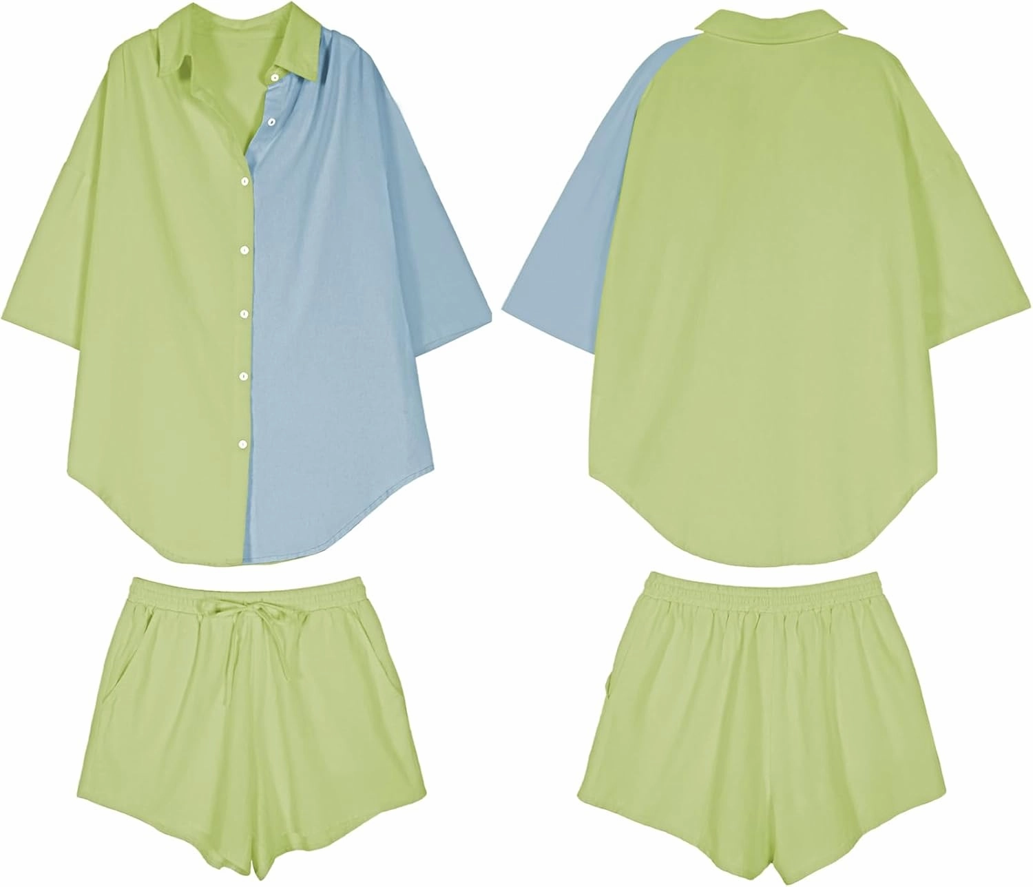 Fixmatti Women 2 Piece Outfit Summer Short Sleeve Top and Shorts Sweatsuit Set